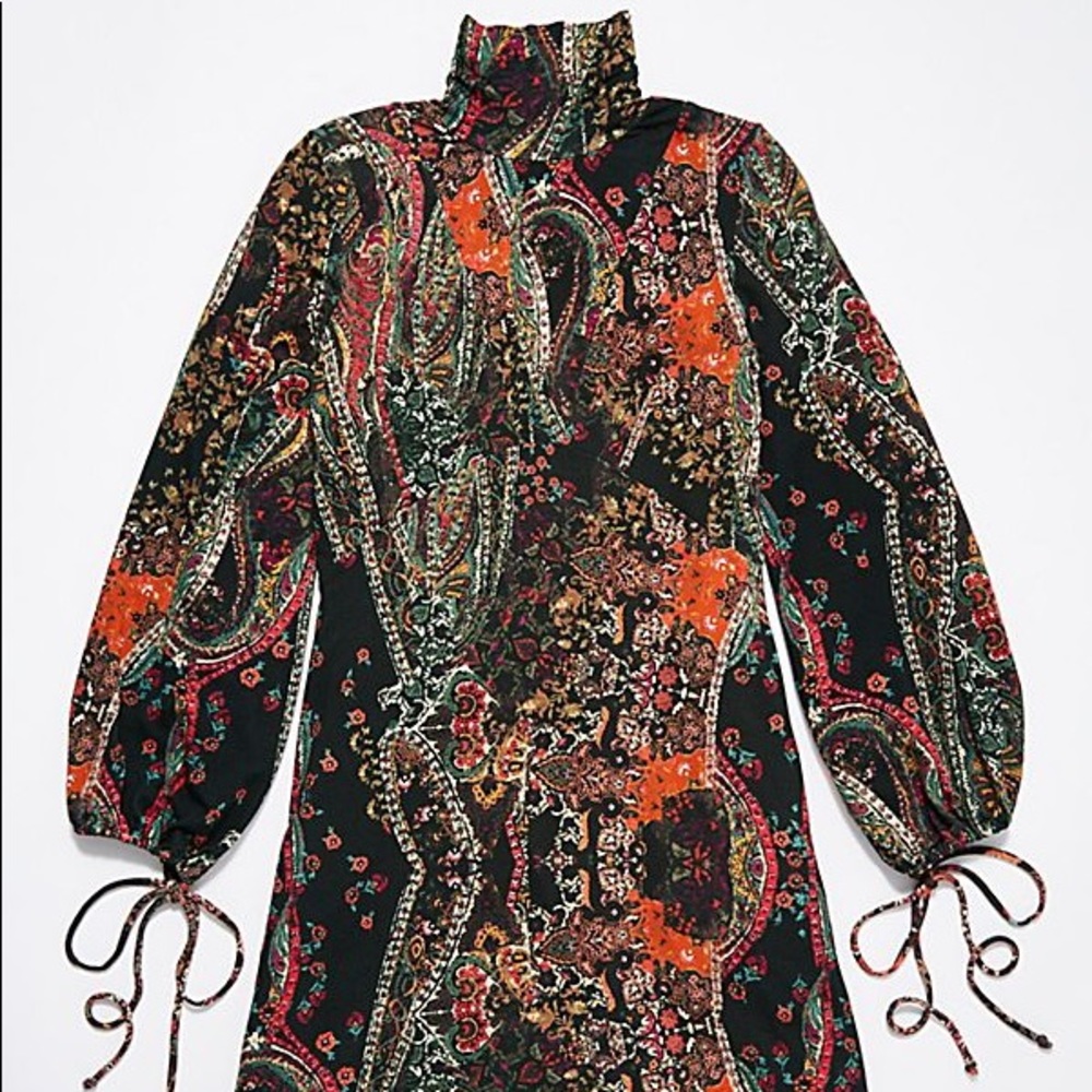 Free People All Dolled Up Mini Dress black/multi